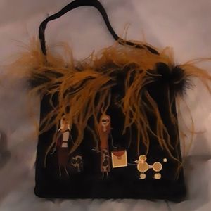 Black suede purse